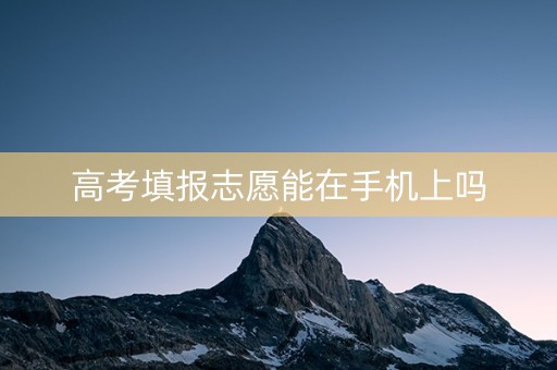 高考填报志愿能在手机上吗
