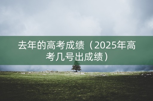 去年的高考成绩（2025年高考几号出成绩）