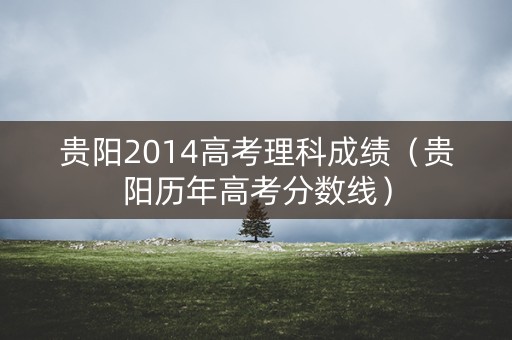 贵阳2014高考理科成绩（贵阳历年高考分数线）