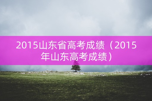 2015山东省高考成绩（2015年山东高考成绩）