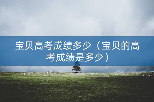 宝贝高考成绩多少（宝贝的高考成绩是多少）