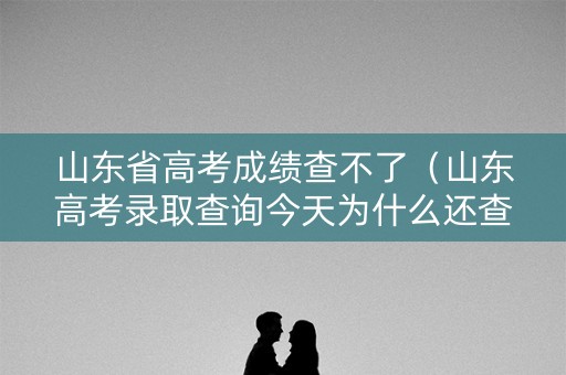 山东省高考成绩查不了（山东高考录取查询今天为什么还查不到结果）