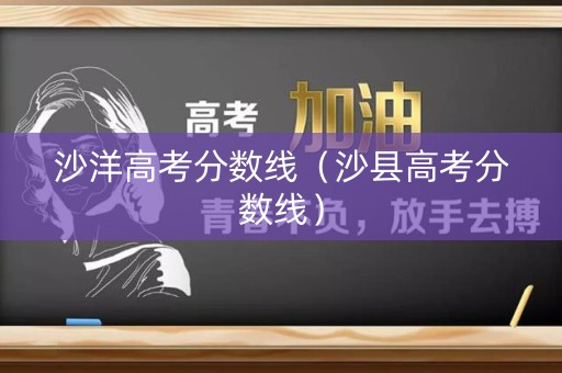 沙洋高考分数线（沙县高考分数线）