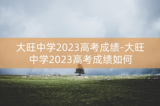 大旺中学2023高考成绩-大旺中学2023高考成绩如何