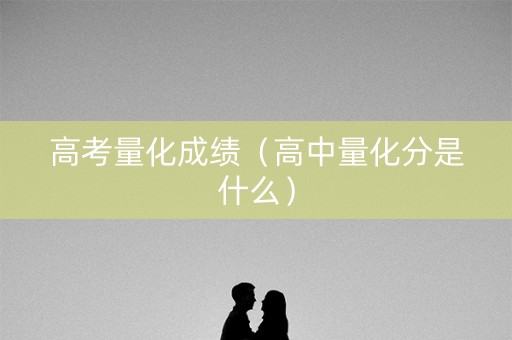 高考量化成绩（高中量化分是什么）