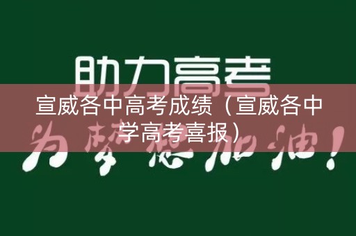 宣威各中高考成绩(宣威各中学高考喜报) 宣威各中高考成绩(宣威各中学高考喜报)