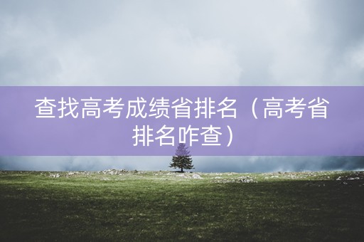 查找高考成绩省排名（高考省排名咋查）