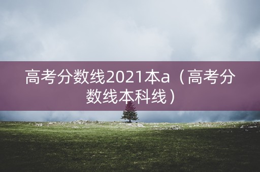 高考分数线2021本a（高考分数线本科线）