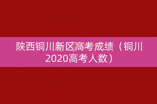 陕西铜川新区高考成绩（铜川2020高考人数）