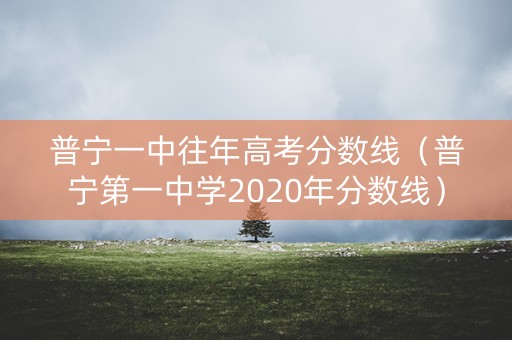 普宁一中往年高考分数线（普宁第一中学2020年分数线）