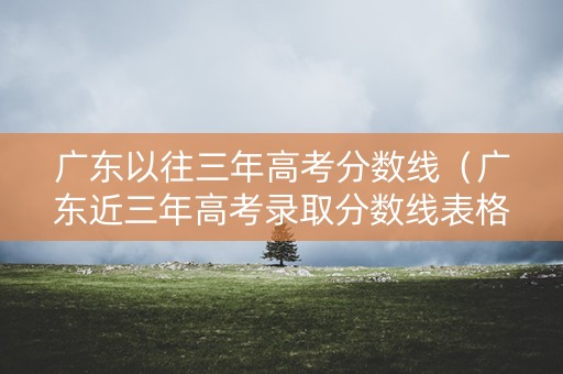 广东以往三年高考分数线（广东近三年高考录取分数线表格）