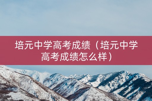 培元中学高考成绩(培元中学高考成绩怎么样) 培元中学高考成绩(培元中学高考成绩怎么样)