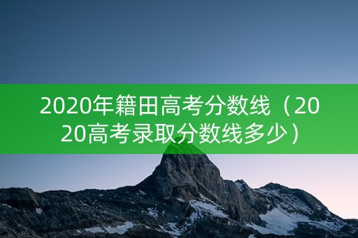 2020年籍田高考分数线（2020高考录取分数线多少）