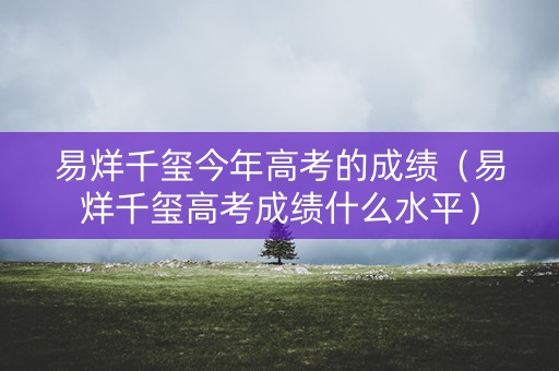 易烊千玺今年高考的成绩（易烊千玺高考成绩什么水平）