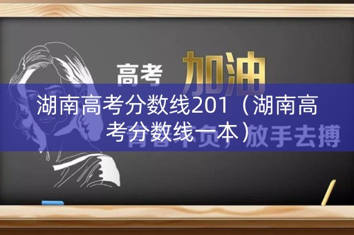 湖南高考分数线201（湖南高考分数线一本）