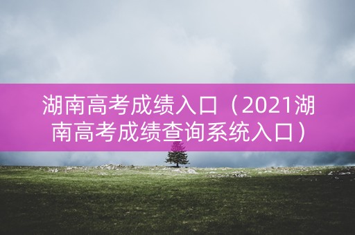 湖南高考成绩入口（2021湖南高考成绩查询系统入口）