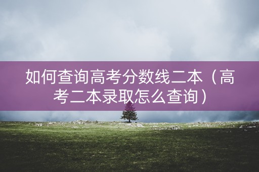 如何查询高考分数线二本（高考二本录取怎么查询）