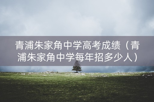 青浦朱家角中学高考成绩（青浦朱家角中学每年招多少人）