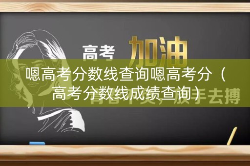 嗯高考分数线查询嗯高考分（高考分数线成绩查询）