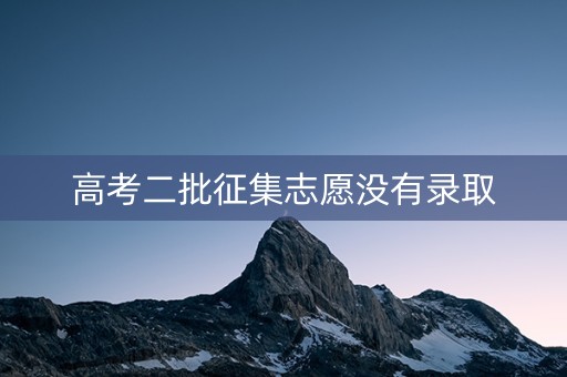 高考二批征集志愿没有录取 高考二批征集志愿没有录取