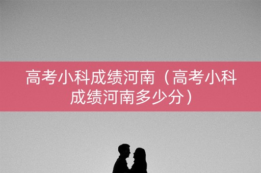 高考小科成绩河南（高考小科成绩河南多少分）