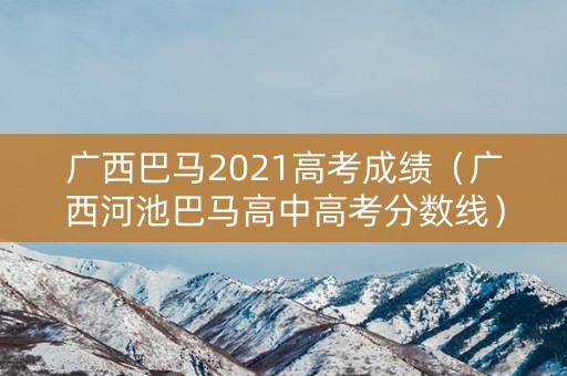 广西巴马2021高考成绩（广西河池巴马高中高考分数线）