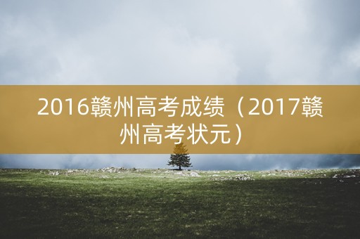 2016赣州高考成绩（2017赣州高考状元）