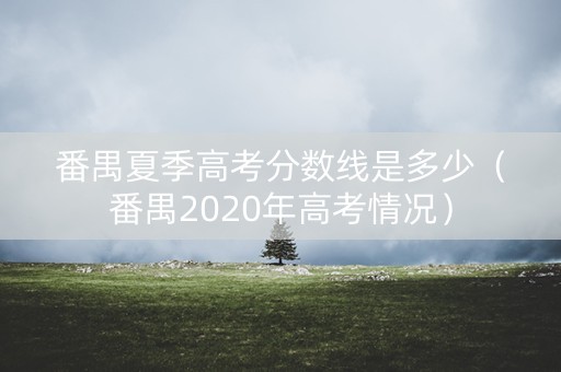 番禺夏季高考分数线是多少（番禺2020年高考情况）