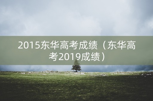 2015东华高考成绩（东华高考2019成绩）