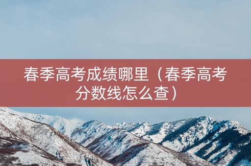 春季高考成绩哪里（春季高考分数线怎么查）