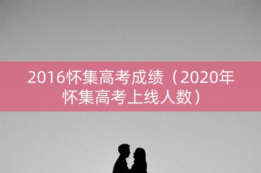 2016怀集高考成绩（2020年怀集高考上线人数）