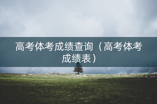 高考体考成绩查询(高考体考成绩表) 高考体考成绩查询(高考体考成绩表)