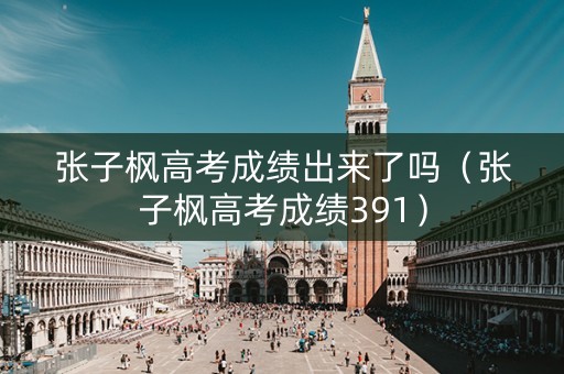 张子枫高考成绩出来了吗（张子枫高考成绩391）