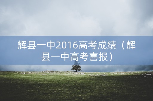 辉县一中2016高考成绩（辉县一中高考喜报）