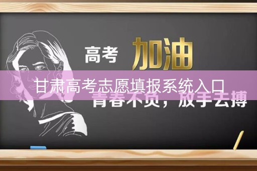 甘肃高考志愿填报系统入口