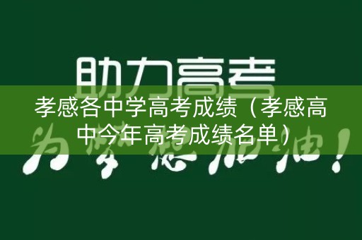孝感各中学高考成绩(孝感高中今年高考成绩名单) 孝感各中学高考成绩(孝感高中今年高考成绩名单)
