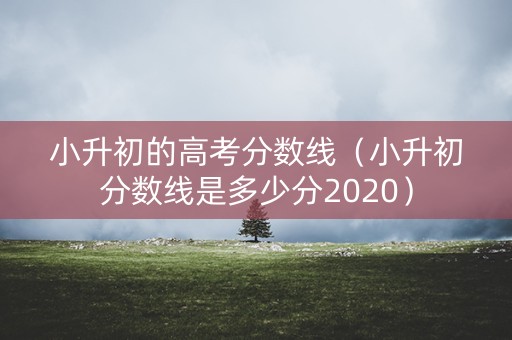小升初的高考分数线（小升初分数线是多少分2020）