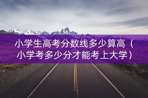 小学生高考分数线多少算高（小学考多少分才能考上大学）