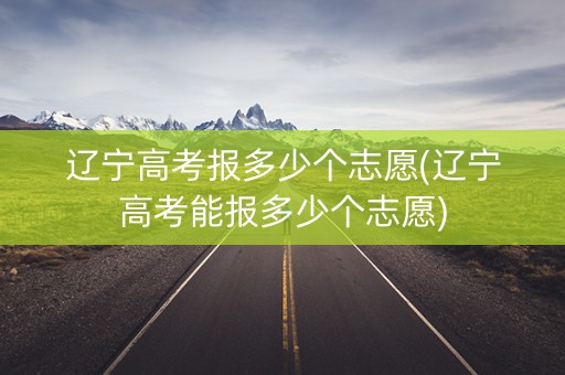 辽宁高考报多少个志愿(辽宁高考能报多少个志愿)