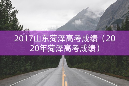 2017山东菏泽高考成绩（2020年菏泽高考成绩）