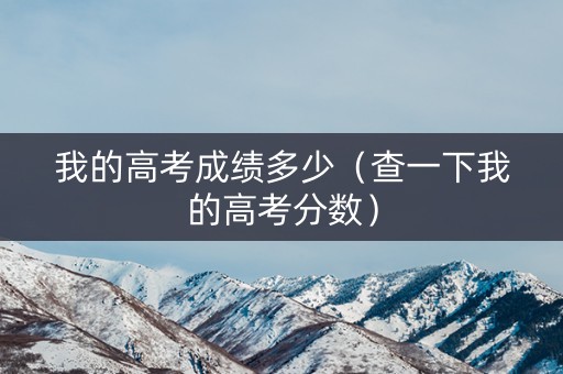 我的高考成绩多少（查一下我的高考分数）