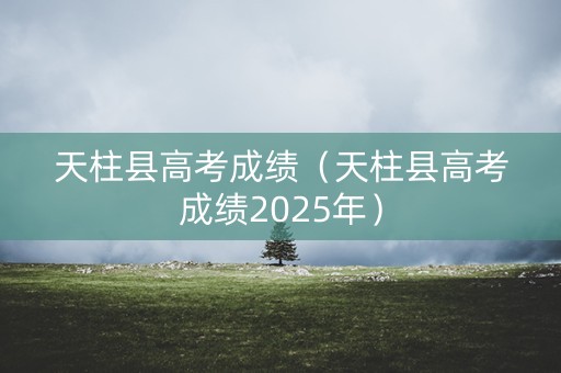 天柱县高考成绩（天柱县高考成绩2025年）