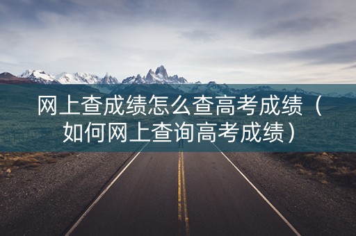 网上查成绩怎么查高考成绩（如何网上查询高考成绩）