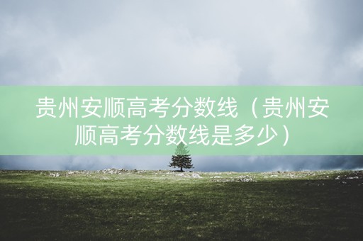 贵州安顺高考分数线（贵州安顺高考分数线是多少）