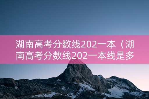 湖南高考分数线202一本（湖南高考分数线202一本线是多少）