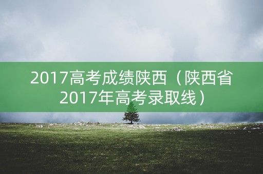 2017高考成绩陕西（陕西省2017年高考录取线）