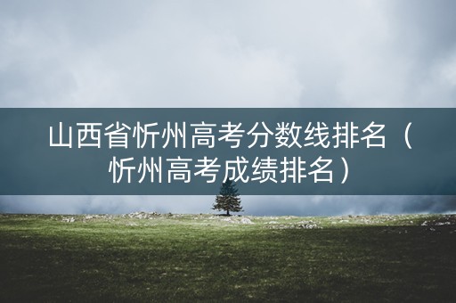 山西省忻州高考分数线排名（忻州高考成绩排名）