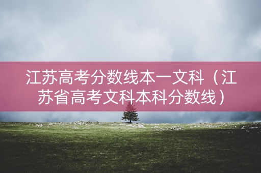 江苏高考分数线本一文科（江苏省高考文科本科分数线）