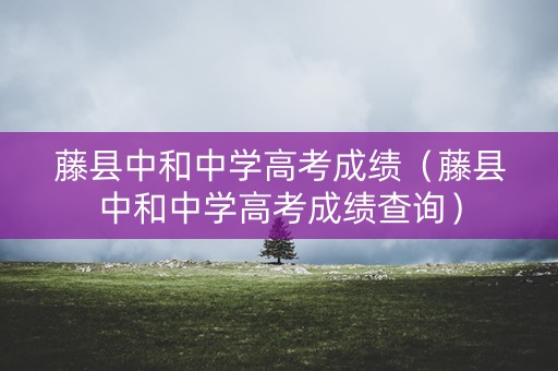 藤县中和中学高考成绩（藤县中和中学高考成绩查询）