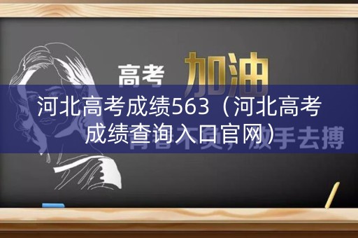 河北高考成绩563（河北高考成绩查询入口官网）